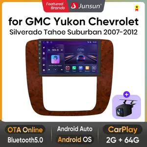 Junsun Car Radio Stereo for GMC Yukon Chevrolet Chevy Silverado Tahoe Suburban 2007 2008 2009 2010 2011 2012 Android 13 9 inch touch screen multimedia video player Wireless Carplay Auto GPS navigation