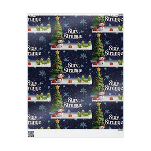 Stay Strange Christmas Tree Wrapping Paper | Snowman Holiday Gift Wrap