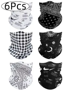 6Pcs/1Pcs Set Ear-Hole Scarf/turban Mask, Outdoor Sun Protection Neck Gaiter, Unisex Ski Face Cover, Multiple Color Options
