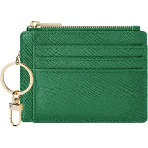 Card Case Slim Front Pocket Wallet for Women Credit Card Holder with Keychain