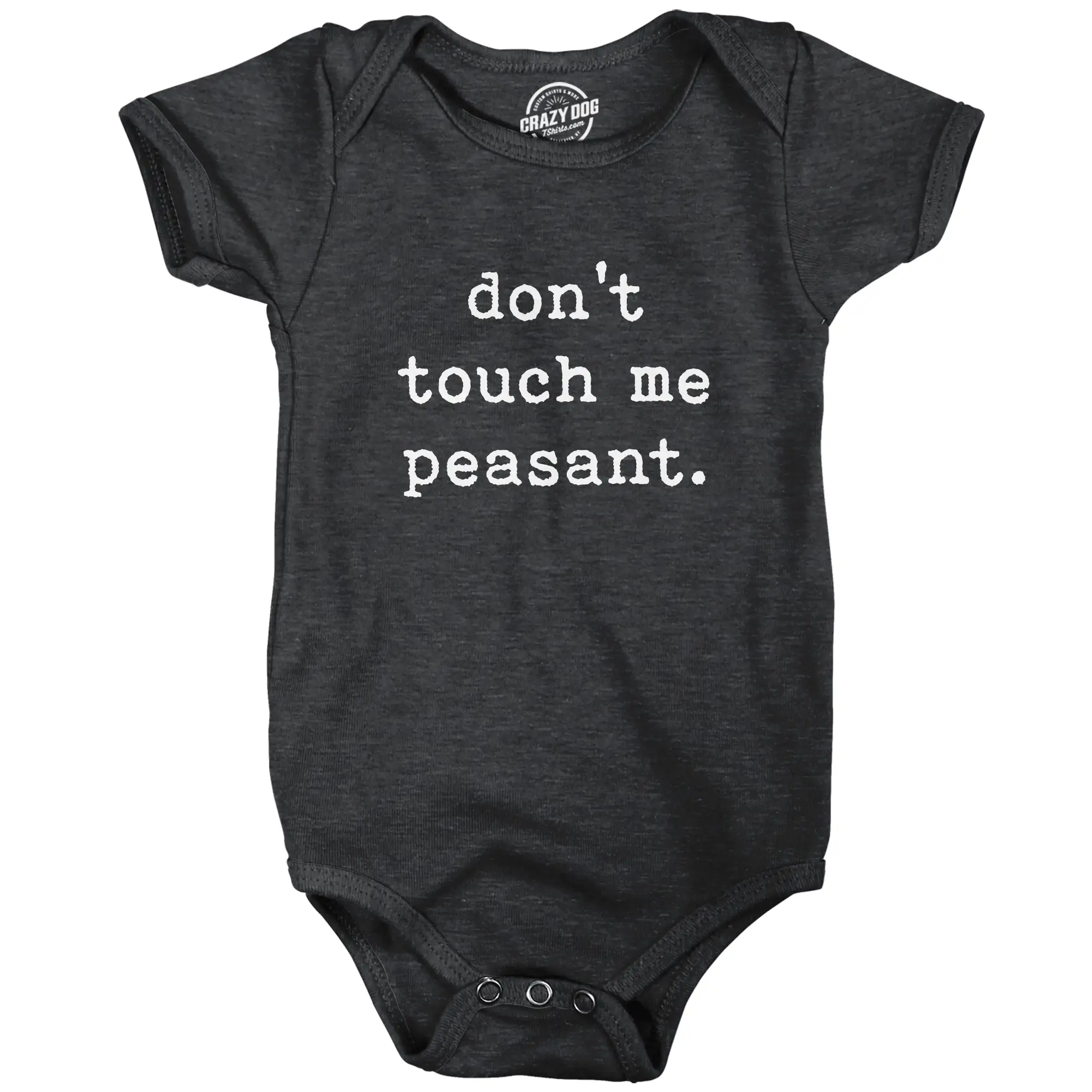 Baby Bodysuit Don't Touch Me Peasant Funny Novelty Offensive Graphic Jumper for Infants Funny Baby Onesies Introvert Clothes for Baby Black