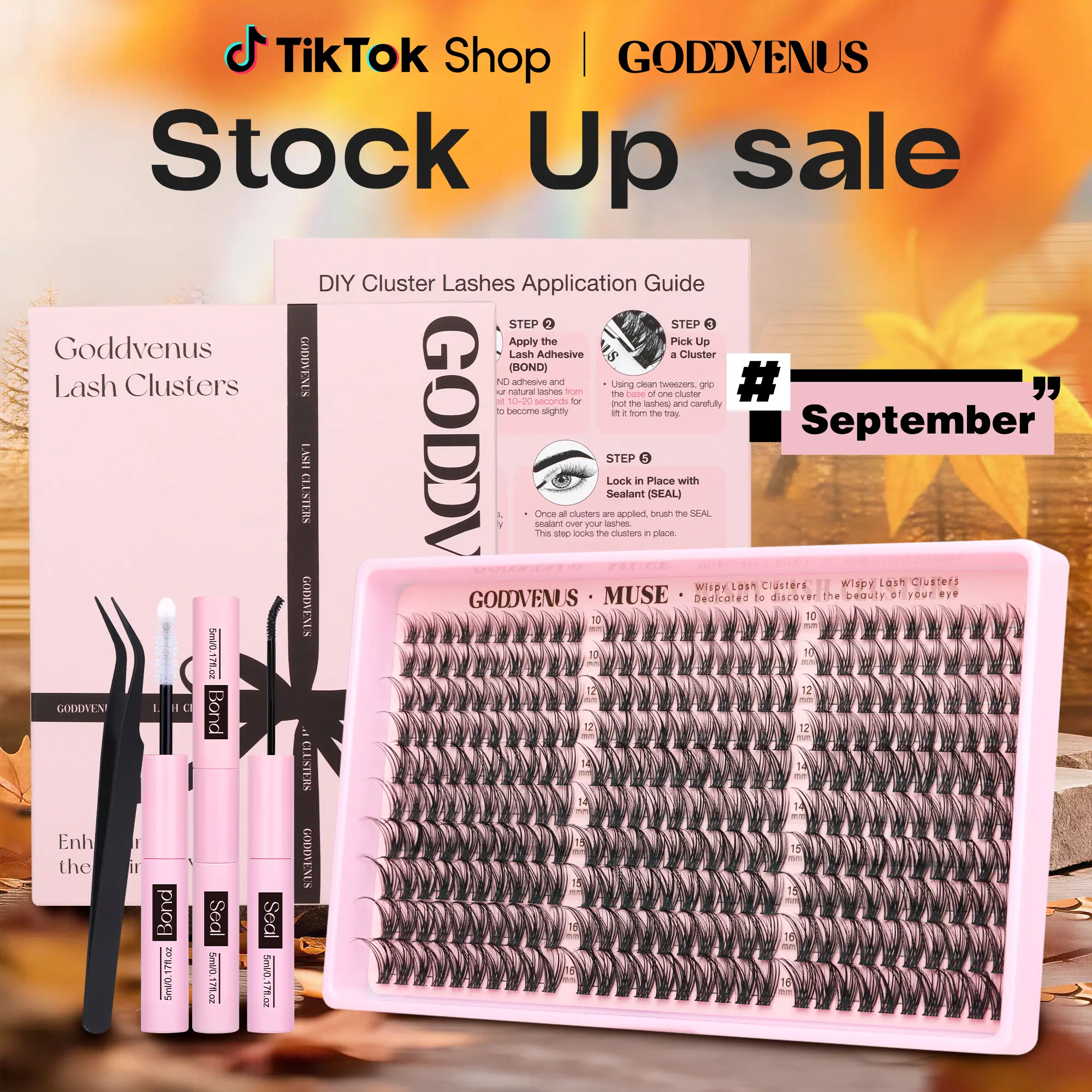 Goddvenus Muse Lash Clusters Kit Wispy Natural DIY Extension 10-16mm for Clean Makeup Daily Flawless Look Lightweight Beginner Friendly Eyelash Eyelashes