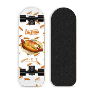 Dog Skateboard Cartoon Graffiti Sticker Pet Scooter Toy French Bulldog Teddy Cat Skateboard MS510 High-Traction Wheels for Small Medium Dogs Cats Outdoor Play