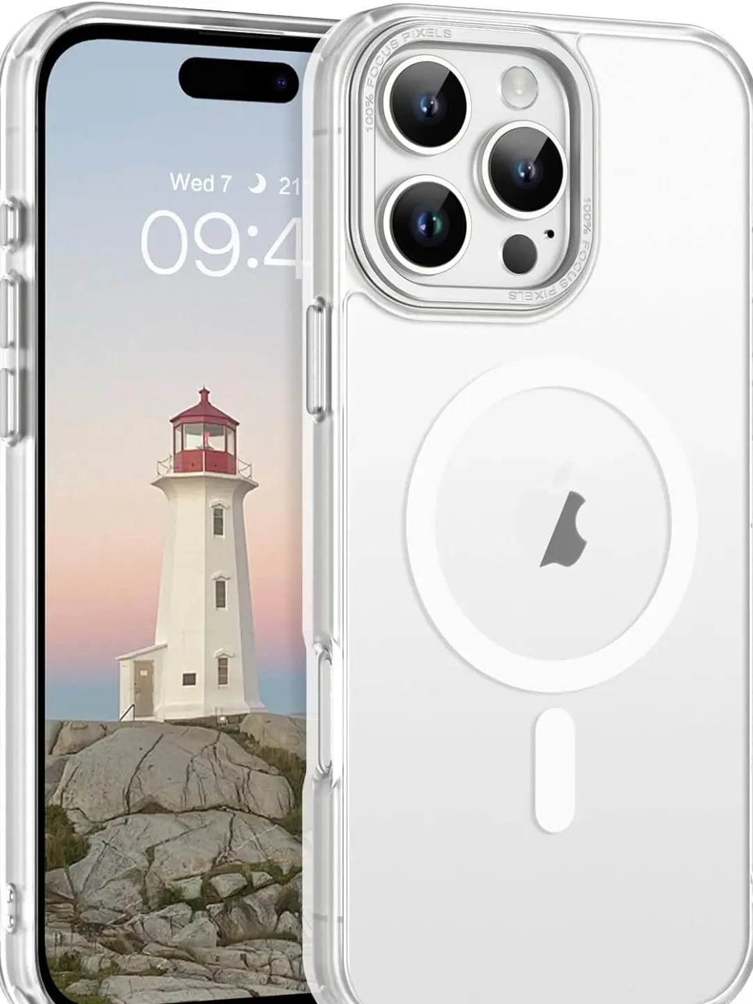 Upgraded Magnetic for iPhone 16 Pro Case, iPhone 16 Pro Phone Case Compatible with Magsafe Translucent Matte Back Soft TPU Bumper Military Grade Protective iPhone 16 Pro Case, Frosted Clear Protection Cover