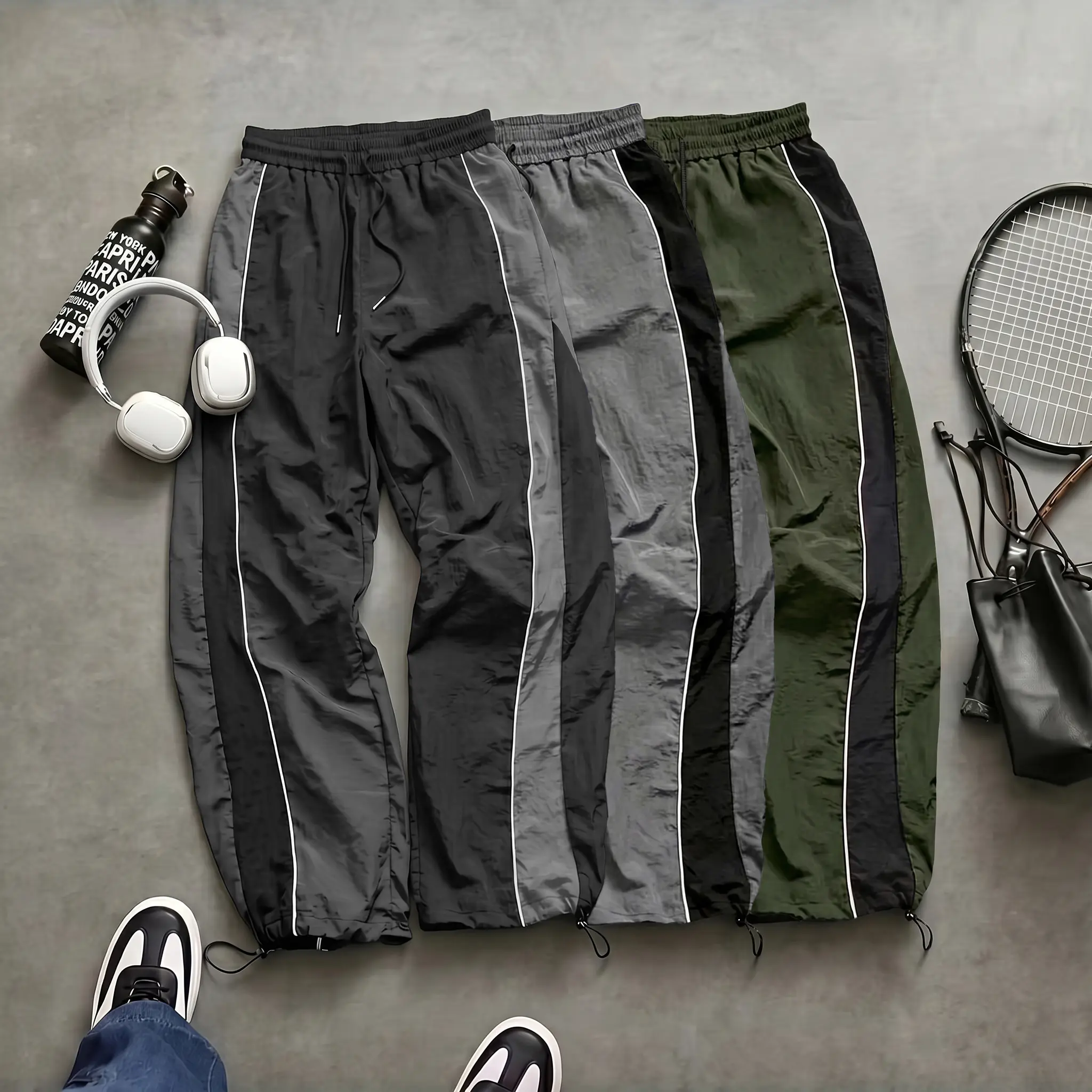 208 Black + Gray + Green