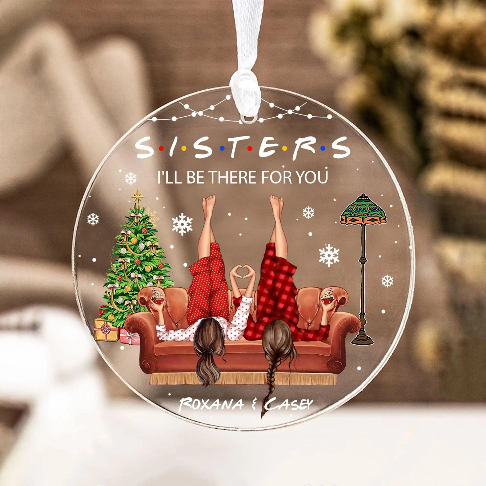 Personalized Sisters Ornament Best Friend Christmas Ornament Custom Best Friend Gift Besties Christmas Gift Bestie Ornament Sister Gift