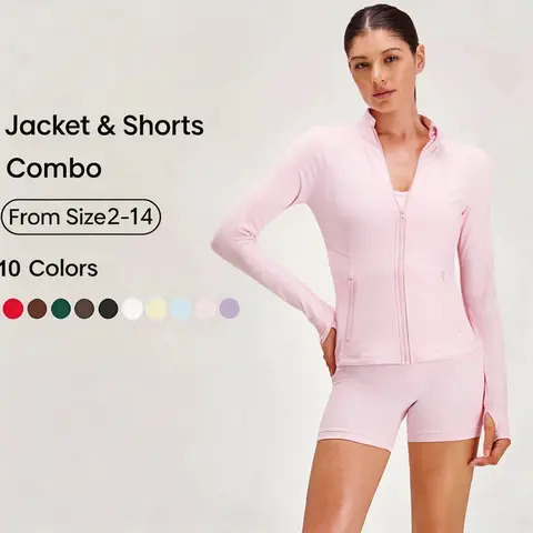 GLOWMODE 2PCS Slim-It BBL Jacket & 4"3 Crossover Bike Shorts Bundle Set