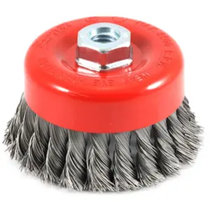 212 MAIN Heavy Duty Arbor Mount Wire Knot Brush Cup, 4 in Diameter, .012 Wire, Fast Heavy-Duty Rust Removing Tool for Reptile & Amphibian Cleaning, Burrs Removal, Large Surfaces Cleaning, Removing Rust, Cleaning Large Surfaces