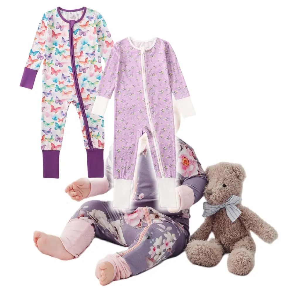 2-Pack Bamboo Baby Pajamas Baby Romper Baby Onesies Supersoft Premium Bamboo Viscose Cozy Cute baby stuff clearance