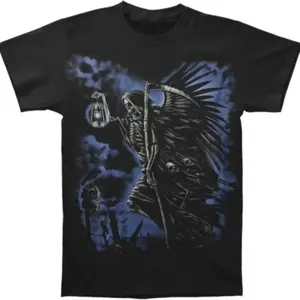 [Cotton Grim Reaper Tee] Comfy Cotton Men's Grim Reaper Graphic Tee | Crew Neck, Short Sleeve Shirt for Casual Wear & Outdoor Activities