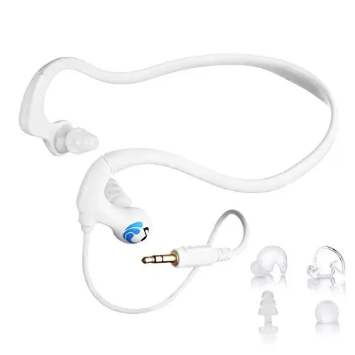 HydroActive Short-Cord Waterproof Headphones with 3.5 mm Wired Connection