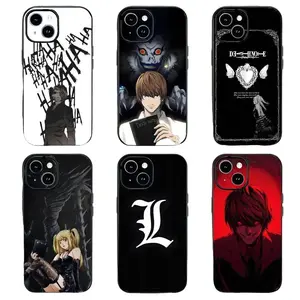 Dark Anime D-Death Note Phone Case Black Matte Thin Anti-collision Phone Case  for iPhone 17, 16, 15, 14, 13, 12, 11 Pro Air Plus ProMax and Samsung S26-S20 Ultra Plus FE shock-absorbing phone cases, fashionable gift.