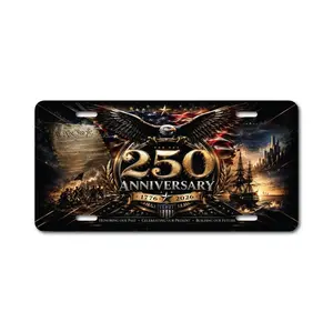 American 250 Anniversary Plate, Historical Patriotic License Plate, 1776 2026 Vanity Tag, Eagle Auto Decor, Founding Fathers Gifts, Garage Sign, Gifts