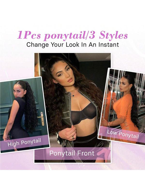 30 Inch Long Claw in Ponytail Extension, Natural Fluffy Loose Wavy Wave Synthetic Extensions, Synthetic Hairpiece for Daily & Party Use, Wavy Ponytailwig Hairstyle, Hair Weave Wig, Loose Wave Bundles