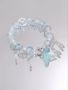 Women's Crystal Mermaid Tail, Unique Design Jewelry for Women & Girls, Colorful Friendship Accessory for Daily Wear, Dainty Crystal Bracelet