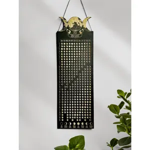 Lunar Moon Calendar: Handcrafted Phases of the Moon Wall Decor