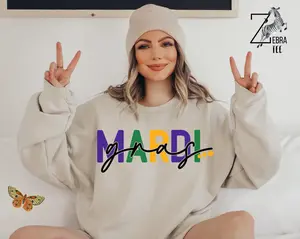 Mardi Gras Sweatshirt, Women Men Mardi Gras Sweat, Mardi Gras Party Sweat, Fat Tuesday Gift, Carnival Sweat, Cute Festival,Nola Sweat,Saints