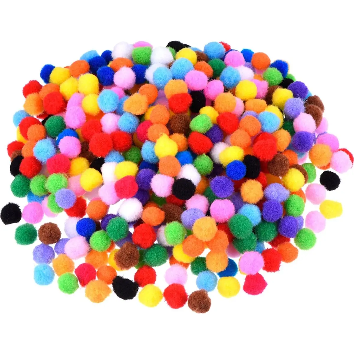 500 Pcs Circular Pompoms (0.5-in/1.1-1.2cm Diameter) Soft Velvet Fluffy Balls, Polypropylene Sewing Accessory for Craft Production, Home Decoration, Flower Embellishments