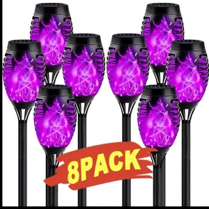 Solar Flame Effect Light 8-Pack Eco-Friendly Solar-Powered Outdoor Lighting for Gardens Patios Warm Ambiance