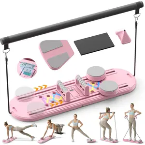 Pilates Board,Multifunctional Rebound Abdominal Board,Foldable Pilates Reformer Set,Ab Core Trainer Machine,Ab Board,Exercise Board,Abs Workout Equipment for Women Men Home Gym Equipment