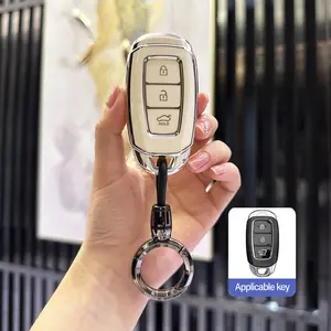 Hyundai Palisade Elantra Key fob Cover Case with Keychain for Smart 5 Buttons Hyundai TPU Protector Keyless Remote Holder