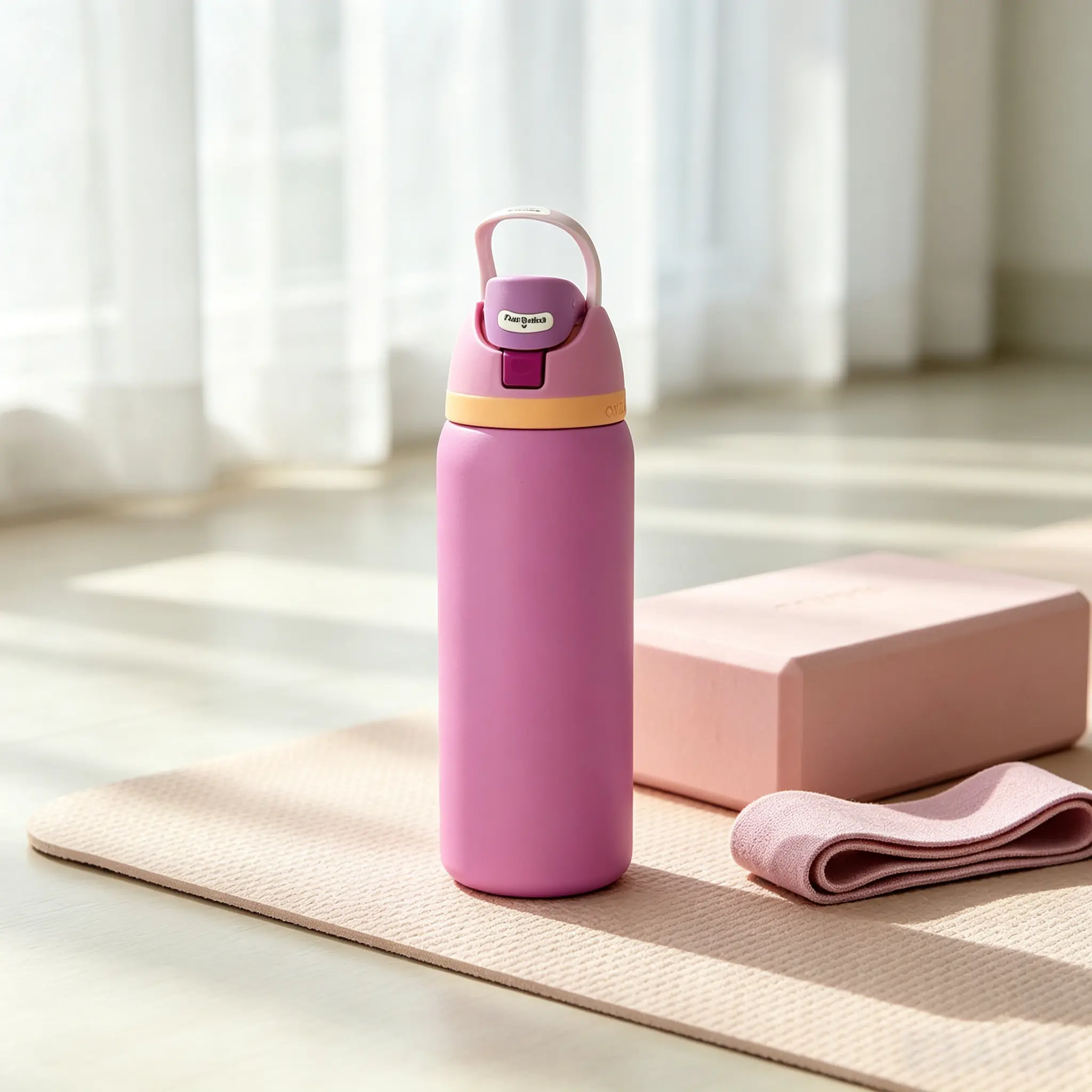 Owala 32oz Matte Pastel Magenta FreeSip Water Bottle, Multi-Tone Pink Orange Flip Lid Leakproof Stainless Steel Cup, Keeps Ice Cold 24 Hours for School, Gym & Daily Errands Drinkware Flasks Stylish Tumbler Mug Bottled Portable