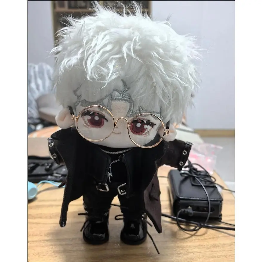 Anime Love and Deepspace Sylus 20CM Cotton Doll Clothes Doll Dress Up Clothes Dress Garments Overcoat Belt Spectacles Necklace