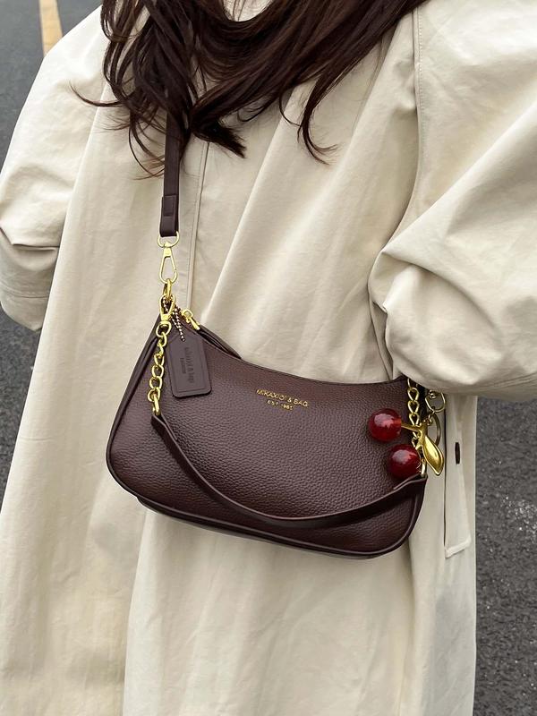 Minimally designed single shoulder armpit bag, simple and casual multifunctional texture single shoulder bag, personal metal chain strap exquisite single shoulder bag, Handbag Shoulder Bag, suitable for daily travel, shopping, dating, etc.