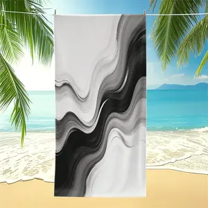 Abstract Fluid Ink Printed Beach Towel, Made of Soft Polyester Fabric, Fade-Resistant and Machine Washable, Sand-Proof and Quick-Drying, Perfect for Seaside Vacations and Camping Trips, An Ideal Summer Gift for Family and Friends