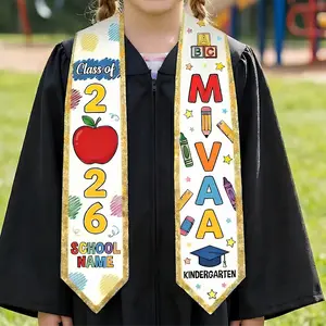 Custom Name Kid Graduation Stole,Grad Gift for Kids,Class of 2026 Kindergarten Stole,Kids Graduation Sash,Preschool Graduation Stole