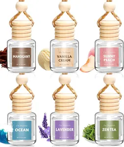 Car Air Freshener for Women, 6 Pack Air Freshener Diffuser, Mothers Day Gift for Mom, Hanging Essential Oil Air Freshener Diffuser Odor Eliminator, Cute Car Interior Decor Car Scents Accessories