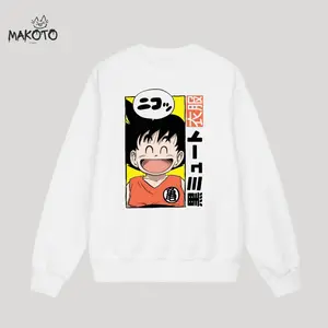 Dragon Ball Z Son Goku Unisex Sweatshirt, Dragon Ball Sweatshirt, Anime Sweatshirt 50/50 Cotton/Polyester Blend, Standard Fit Hoodie Menswear