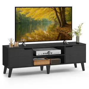 VASAGLE TV Stand for 65-Inch TVs, Entertainment Center with Adjustable Shelf, 58-Inch Long Media Console Table, Transitional Style, for Living Room, Bedroom