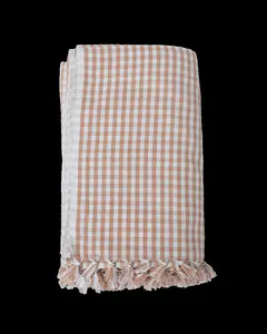 Tan Gingham Tablecloth