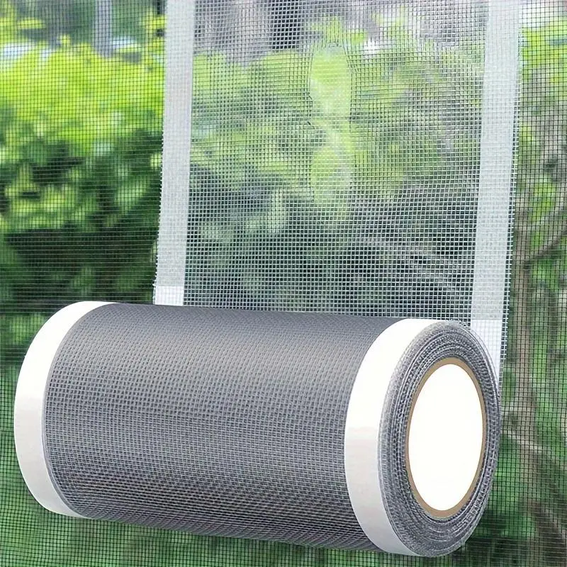 Self-Adhesive Fiberglass Mesh Repair Tape for Indoor Window Screens and Mosquito Nets, Non-Waterproof Plastic Patch, Easy Fix for Tears and Holes