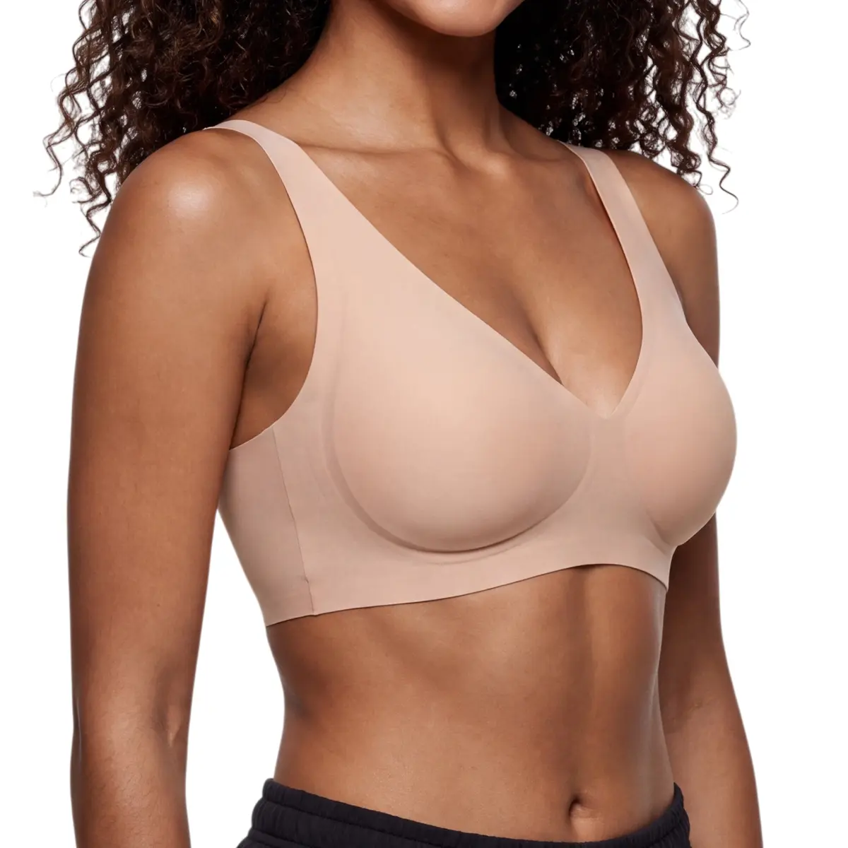 Wireless Womens Comfortable Wireless Jelly Bras Polka Dot Bralettes Seamless Tshirts Bras Deep V Everyday Bras jelly bras Slight-Push Up  Womenswear Fit Breathable