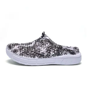 Women's Vintage Floral Print Mesh Clogs, Breathable Waterproof Non-Slip Slip On Mules, Lightweight Summer Sandals for Beach, Garden, Work & Casual Daily Wear