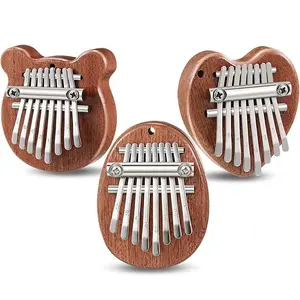 Mini Thumb Piano 8 Key Finger Thumb Piano Portable Wood Pocket Thumb Piano Of The Keys with Lanyard Musical Instrument for Kid Adult Christmas Birthday party