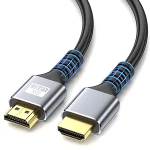 8k Hdmi Cable 6.6ft Ultra High Speed HDMI Cable 8K@60Hz/4K@120Hz 48gbps Gold Plated Connector 3D eARC Ethernet HDMI Cord for HDTV Monitor Laptop Roku TV Xbox PS4/PS5(Silvery)