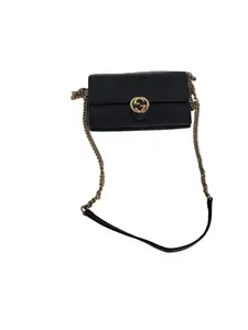 Pre-owned Leather Shoulder Bags Gucci Interlocking Mini Shoulder Bag