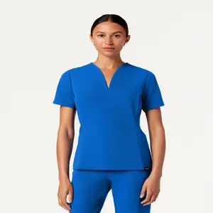 JAANUU Calix Women’s V-Neck Scrub Top – UltraLAST 4-Way Stretch, Moisture-Wicking, Fit & Flare Design with 2 Pockets
