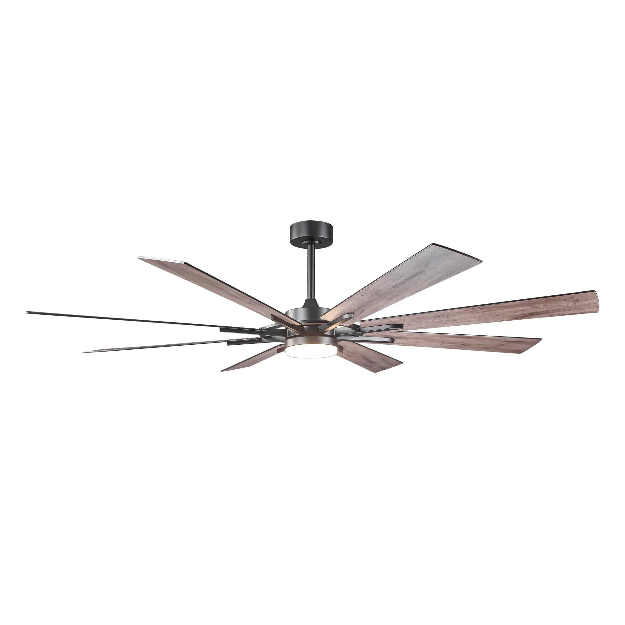 60/72 Inch Windmill Style Ceiling Fan Downrod Mount LED Light with APP & Remote Control