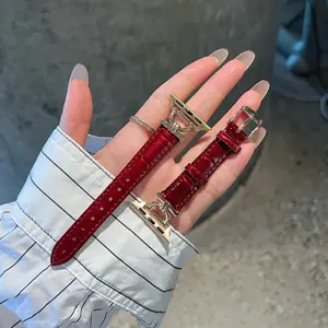 Elegant Crocodile Pattern Watch Band Replacement, Leather Watch Strap, Adjustable Buckle, Suitable for Apple Watch S10/9/8/7/6/5/4/3, 49mm-38mm