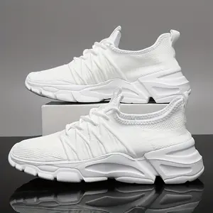 Men's All Black Mesh Sneakers - Breathable Lightweight Running Shoes, Non-Slip Casual Athletic Shoes