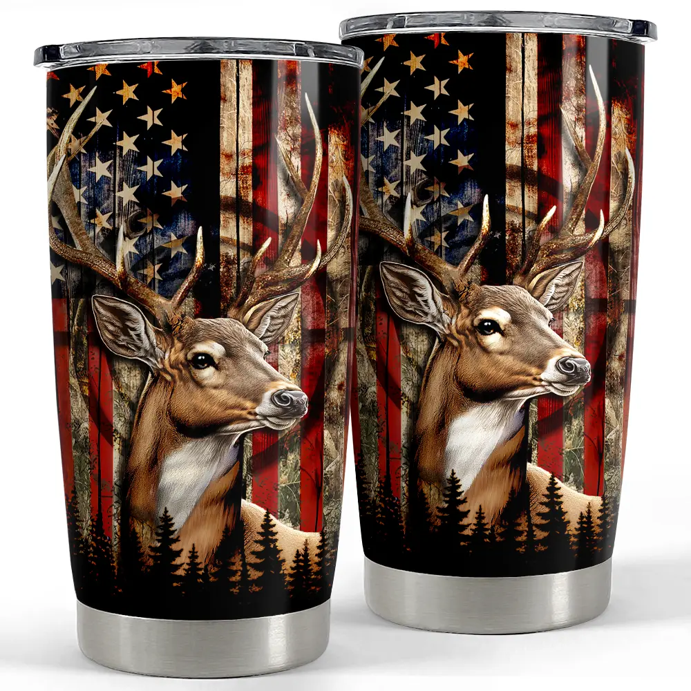 Deer American Flag