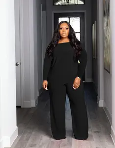 USBoutiqueCHIC Women's Milk Touch Wide-Leg Lounge Set Plus Size Summer Comfort Outfit with Flowy Pants for Cozy Days