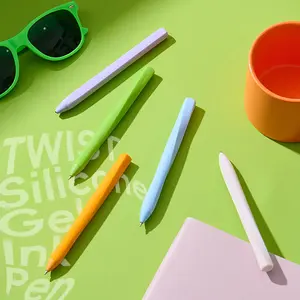 KACO TWIST Silent Touch Retractable Silicone Gel Pen – 0.5mm Fine Tip, Quick Dry Black Ink, Fidget Toy Pen for Stress Relief, Smooth Writing for School Office & Journaling, 1 Piece, SummerWins TikTokShopDealsforYouDays, Best gift