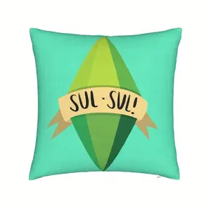 1pc "Sims Life 4" Plumbob Pillowcase - Double-Sided Retro Design, 45. 72x45.. 72cm, Soft Short Plush Polyester, Fade-Resistant Print with Invisible Zipper, Machine Washable Home Decor, Fun Gaming Room Accessory, Wallaby Cushion Cover, Australia Cushion, S