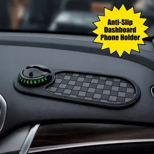 2-in-1 Car Dashboard Phone Holder!Anti-Slip Mat + Parking Number, No More Phone Sliding