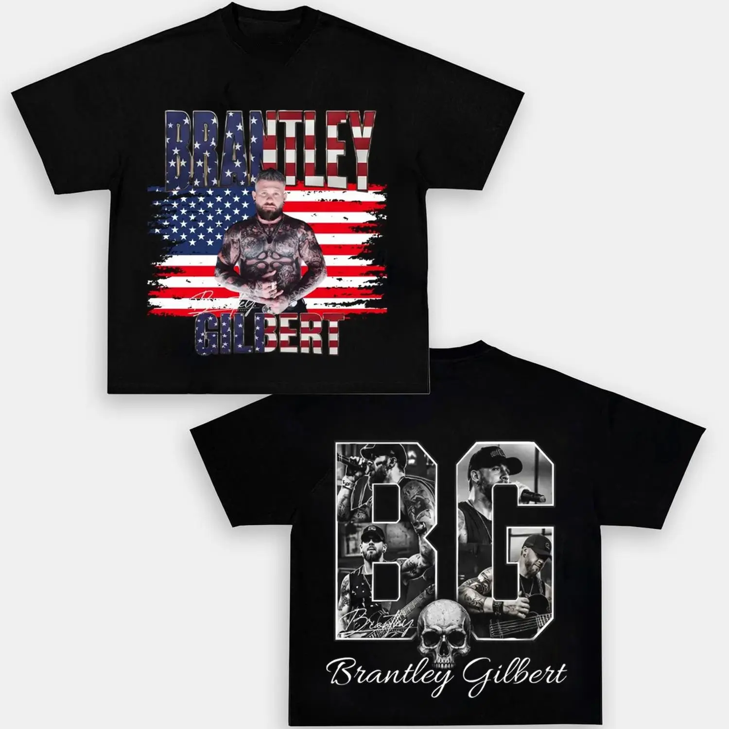 Official Brantley Gilbert Country Rock Merchandise Heavyweight Pure Cotton Regular Fit Shirt HY5837